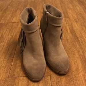 Genuine Suede Taupe Booties Size 8